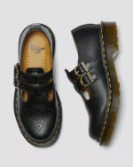 Classic Mary Jane Shoes with DM’s Sole – Smooth Leather, Adjustable Straps & Brogue Detailing